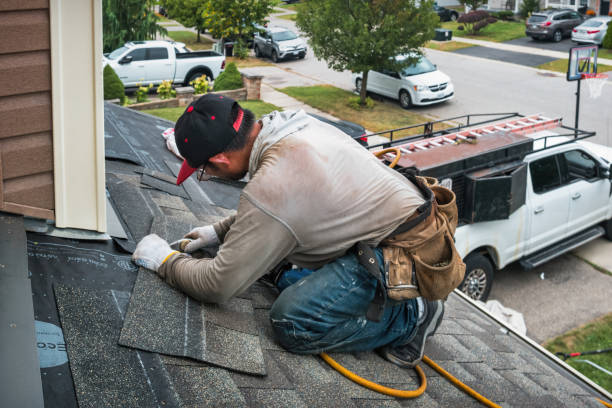 Professional Flat Roof Repair technician working in Trenton, IL